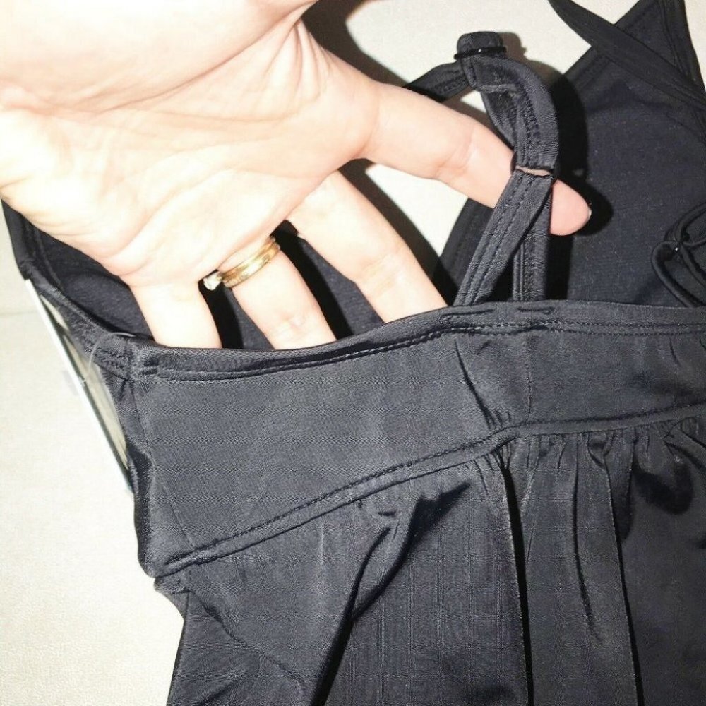 American Beach Swim Black Tankini Top & Bottom Set Womens Size S New - Picture 3 of 12
